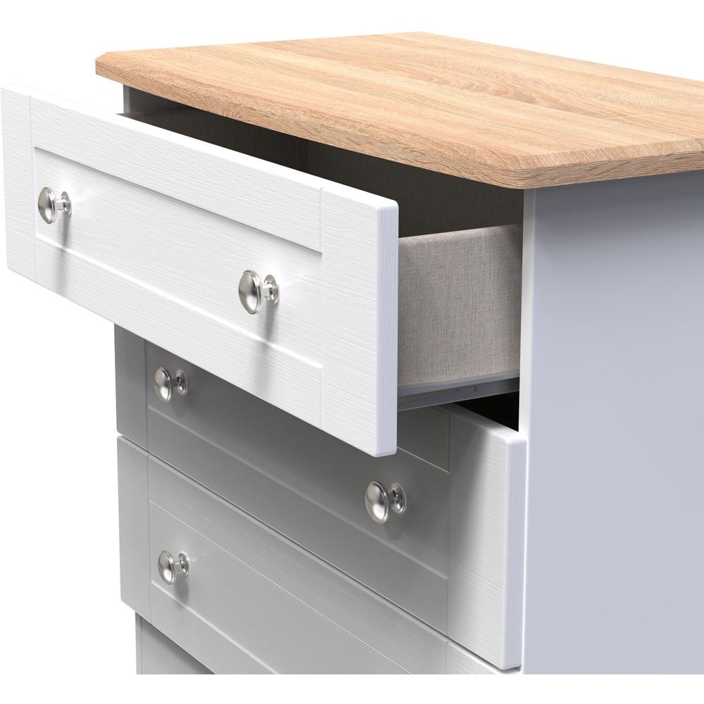 Crowndale Sussex 3 Drawer White Ash and Bardolino Oak Chest of Drawers Ready Assembled Image 6