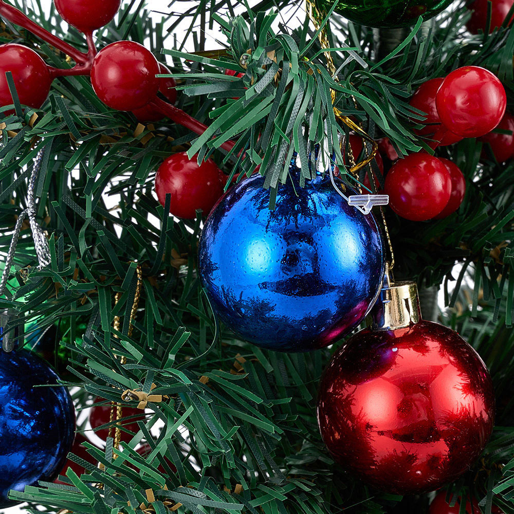 Living and Home Star Topper and Red Berries Mini Artificial Christmas Tree LED String Light 1.8ft Image 3