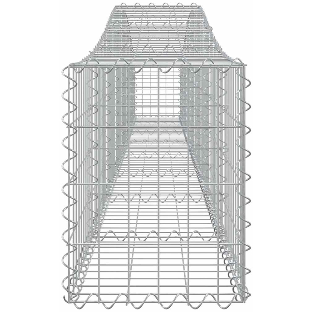 vidaXL Silver Galvanised Iron Arched Gabion Basket 400 x 30 x 40/60cm 3 Pack Image 3