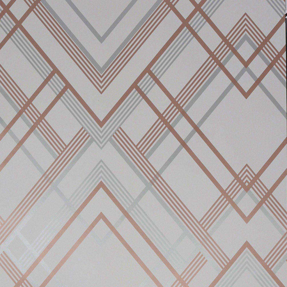 Fresco Ritz Grey and Rose Gold Wallpaper Image 1