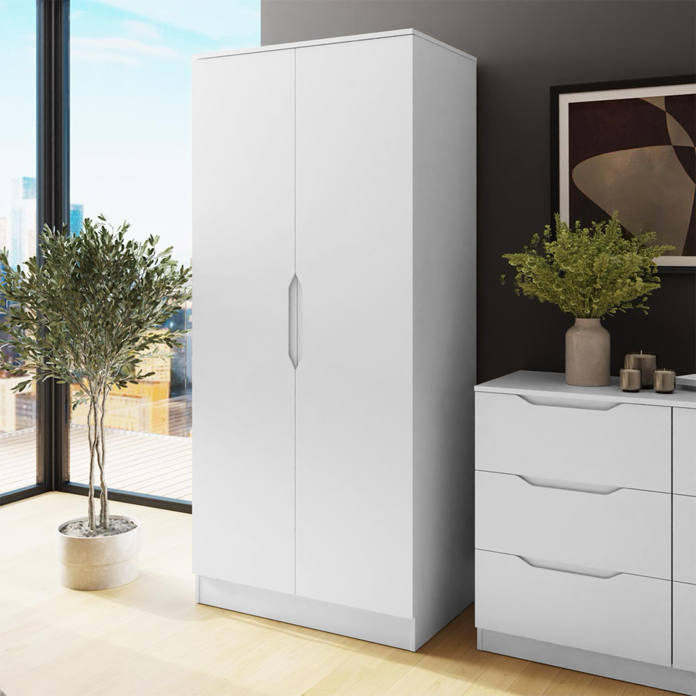 FWStyle Luno 2 Door White Modern Wardrobe Image 6