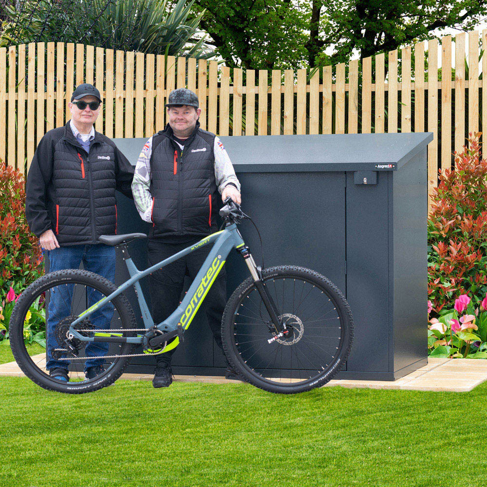 Asgard Maxess E Pro 8 x 4ft Double Door Cream Bike Storage Shed Image 9