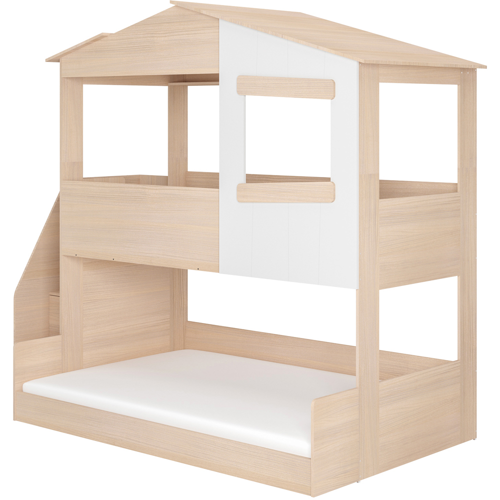 Flair Dreamland Oak Play House Triple Bunk Bed with Staircase Image 3