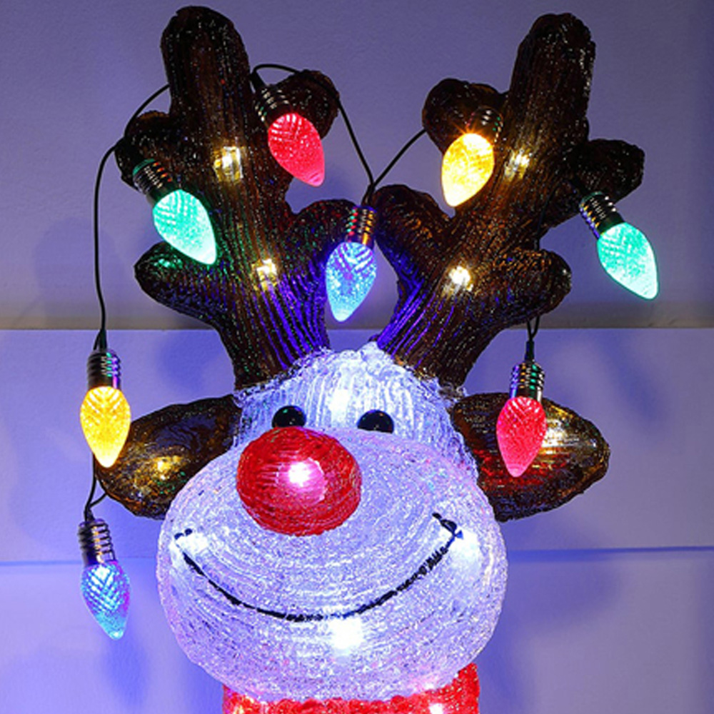 The Christmas Centre Acrylic Reindeer with LED String Lights 50cm Image 2