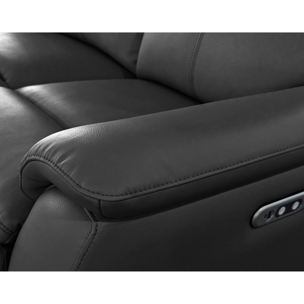 Aspire Kingsmere 6 Seater Black Leather Power Recliner Sofa Suite Image 6
