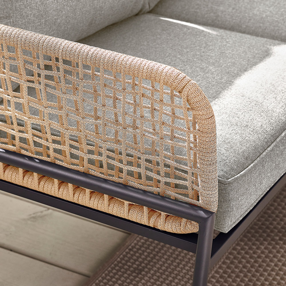 Furniturebox Asia 5 Seater Beige Rattan Sofa Lounge Set Image 3