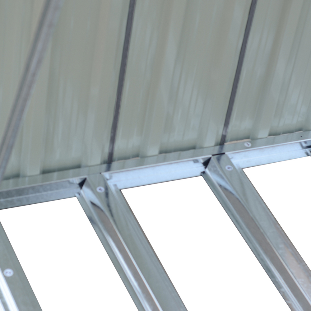 Living and Home 5.1 x 2.3ft Green Zinc Steel Garden Log Storage Shed Image 3