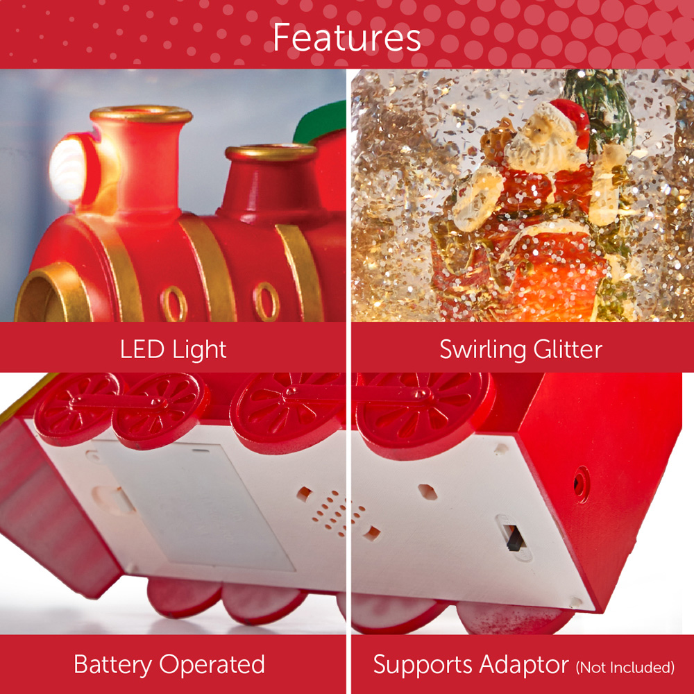 The Christmas Workshop LED Santa on Train Snow Globe Image 8