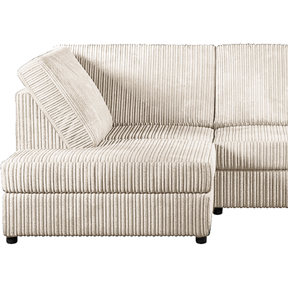 Luxor 4 Seater Cream Jumbo Cord Left Hand Facing Full Back L Shaped Corner Sofa Set Image 4