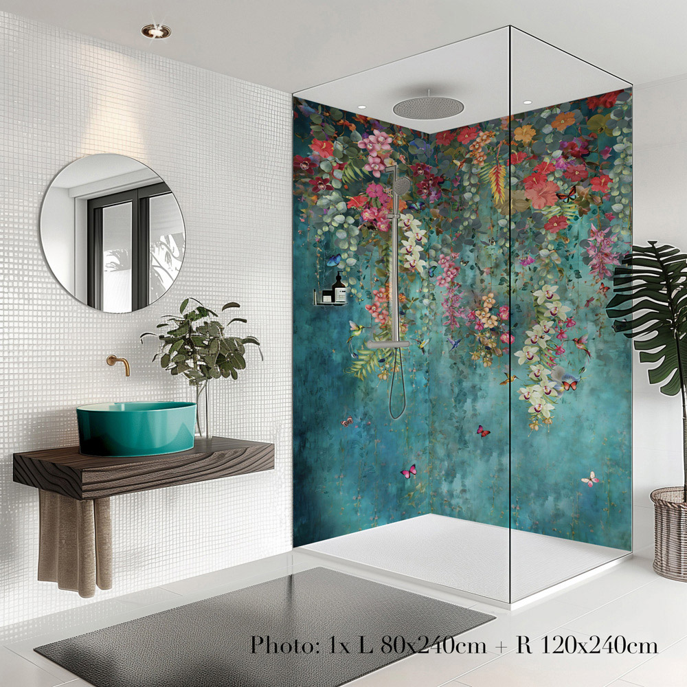 Splashbax Premium Artisan Botanical Cascade Di Bond Shower Panel 2400 x 900mm Image 4