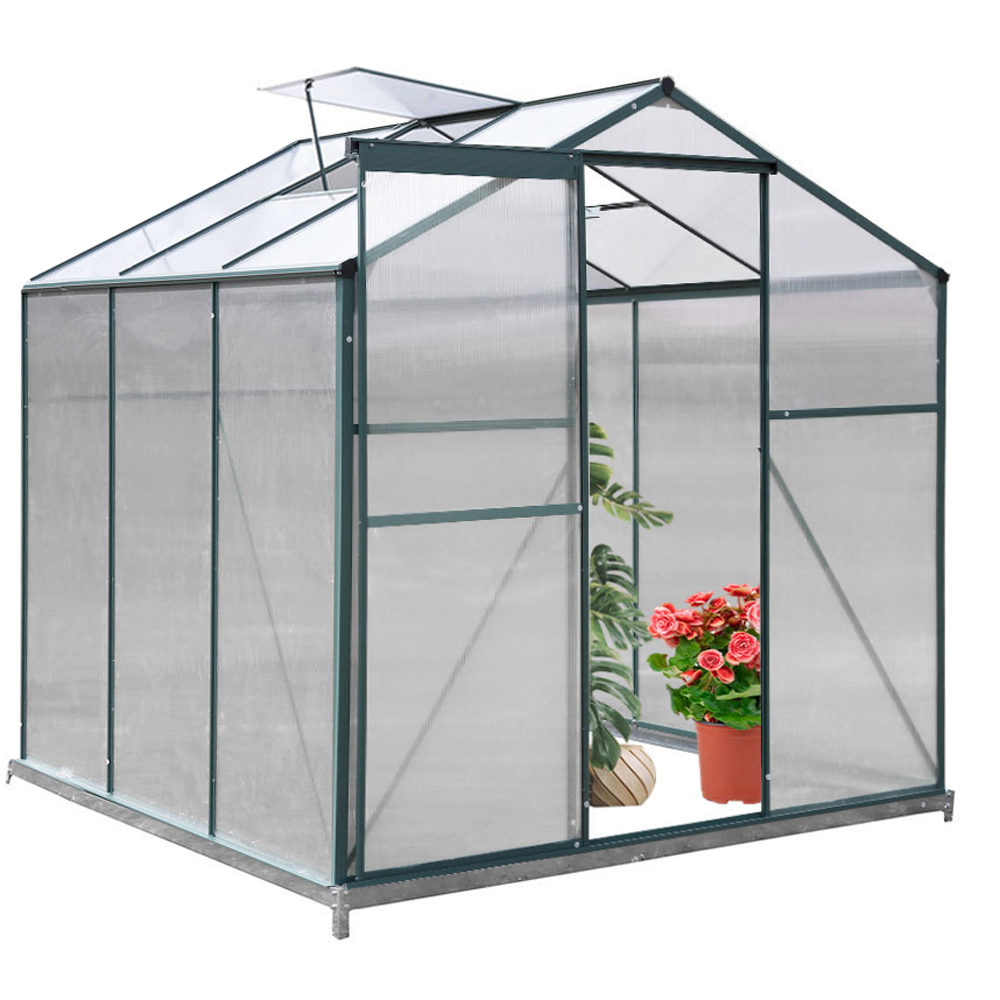 Living and Home Aluminium Frame 6 x 6ft Greenhouse with Base Image 3
