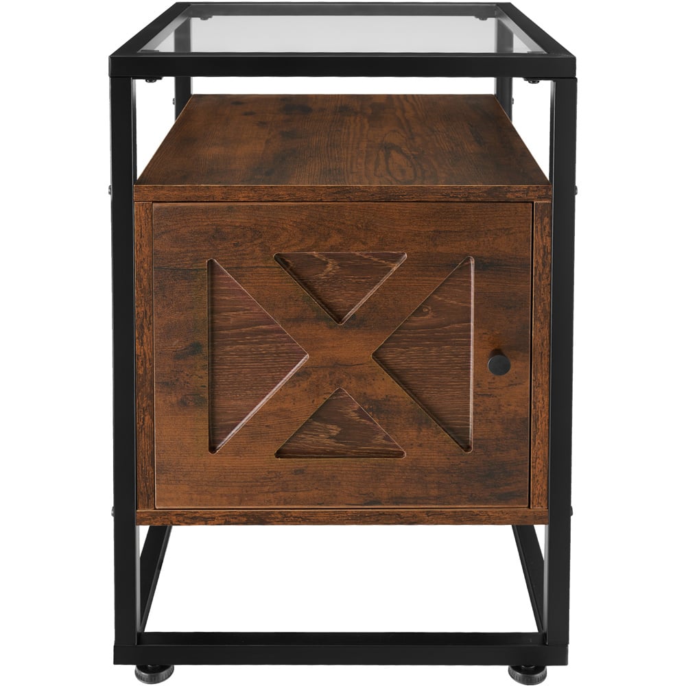 tectake Kidderminster Dark Wood Bedside Table Image 3
