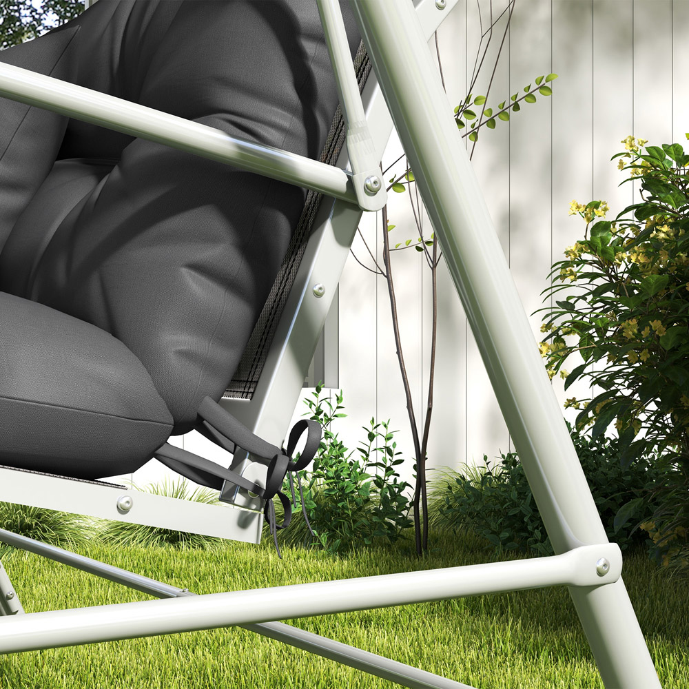 Outsunny Charcoal Grey 4 Piece Back and Seat Replacement Cushion with Pillows 50 x 150cm Image 3