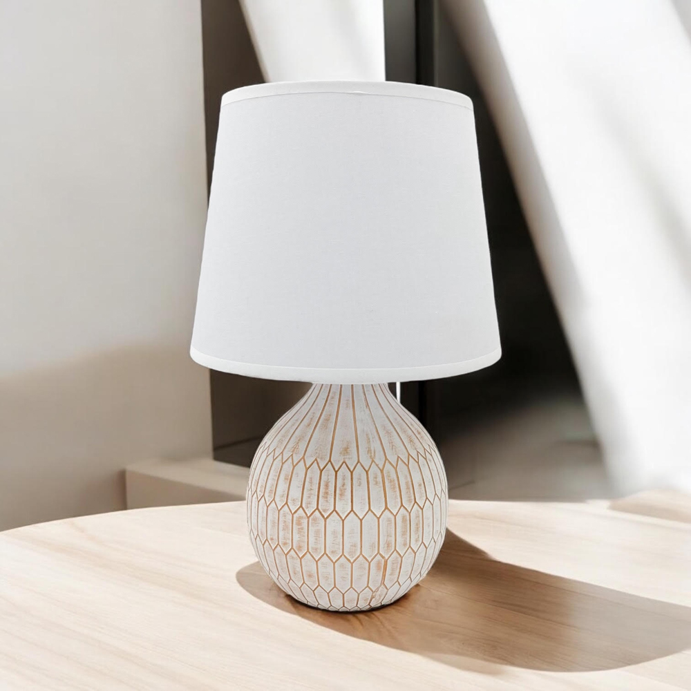 Acacia Home Fabric Shade Table Lamp 22.8cm Image 2