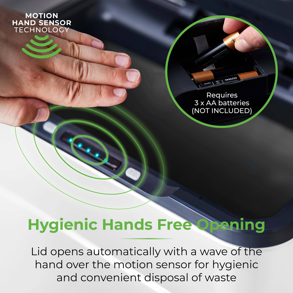 Tower Ozone White Sensor Bin 65L Image 5