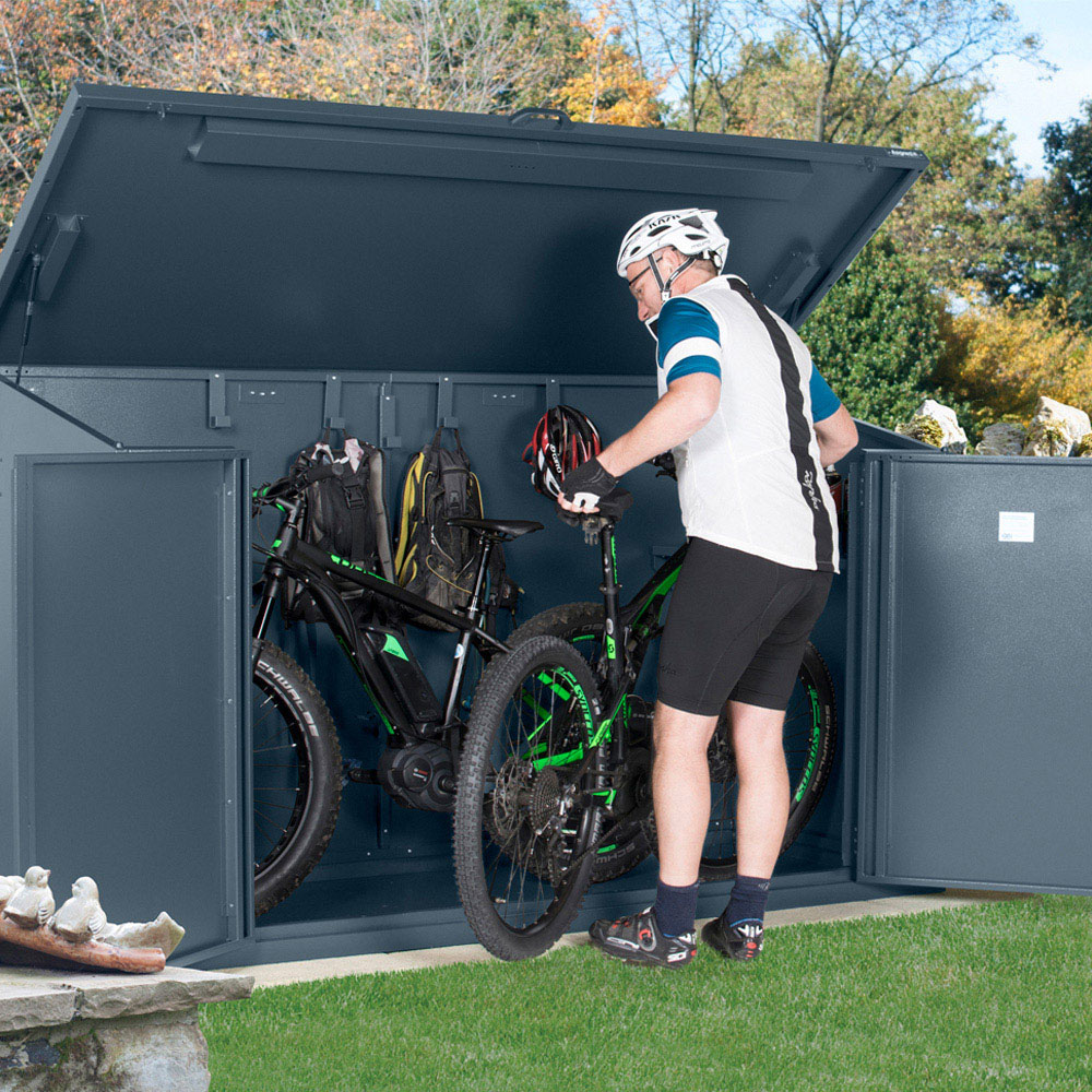 Asgard Access E Plus 8 x 4ft Double Door Cream Bike Storage Shed Image 8