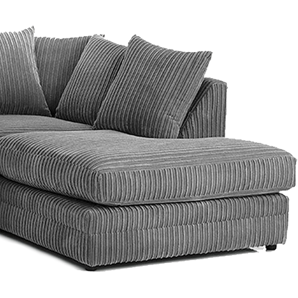 Portland Luxor 4 Seater Grey Jumbo Cord Right Hand L Shape Corner Sofa Image 3
