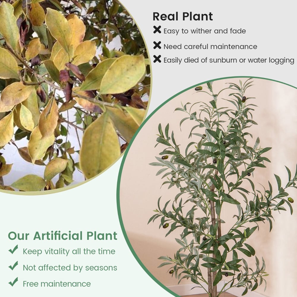 Costway Artificial Olive Tree with Fruits 130cm Image 6