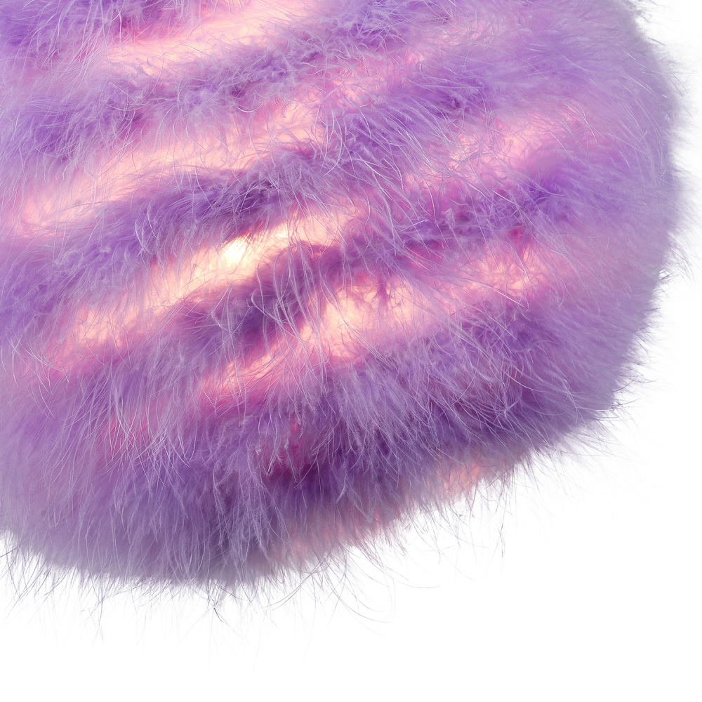 Happy Homewares Soft Lilac Feather Decorated Pendant Shade Small Image 4