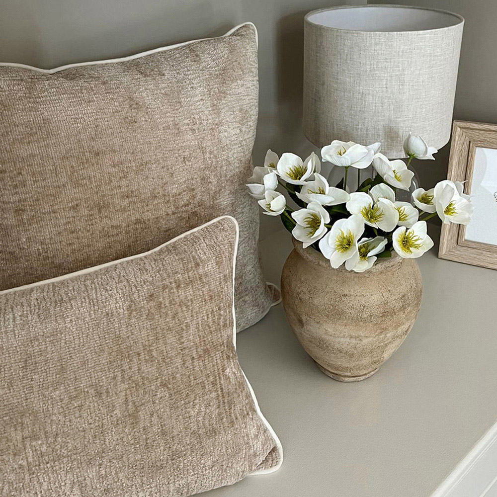 Belgravia Decor Beige Chenille Cushion 50 x 30cm Image 2