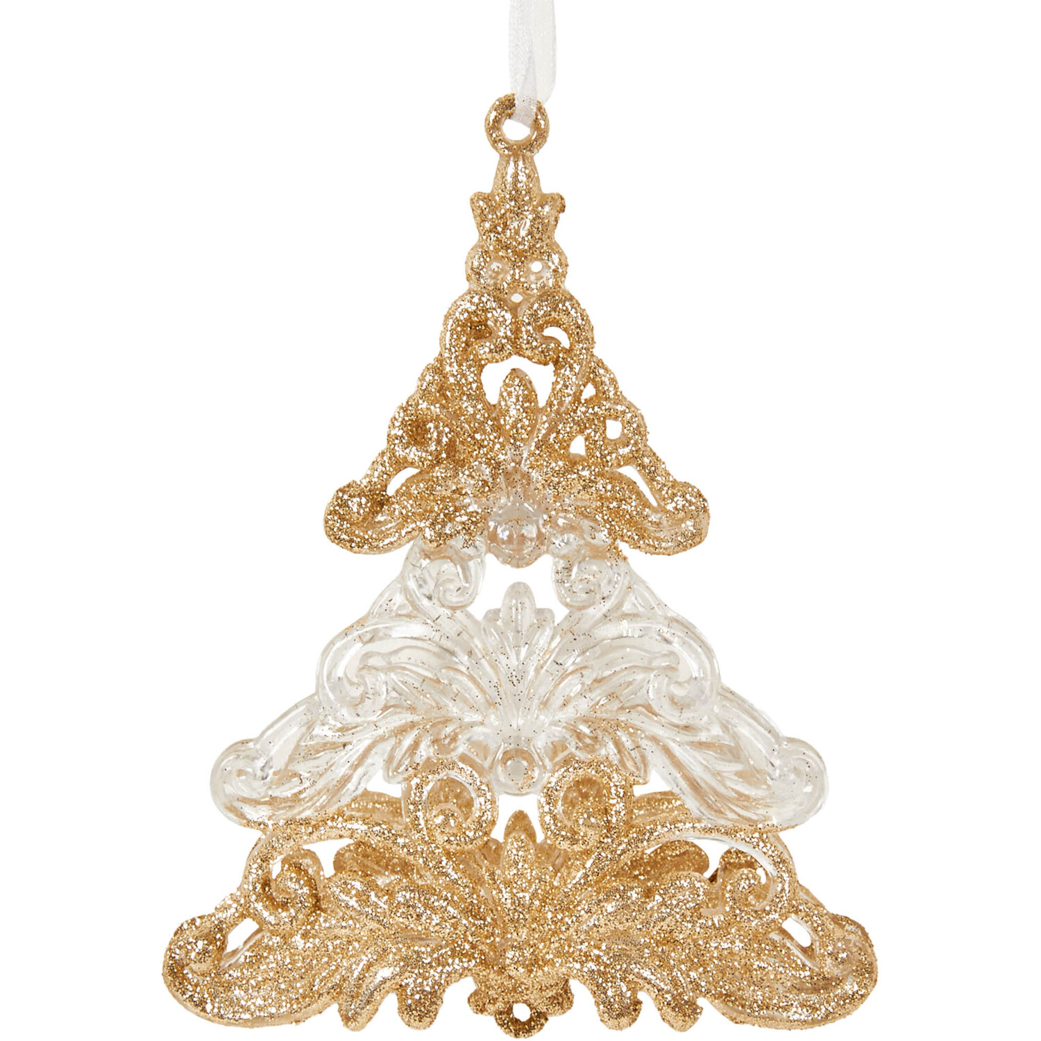 Set of 2 Hanging Decorative Trees - Gold Image 3