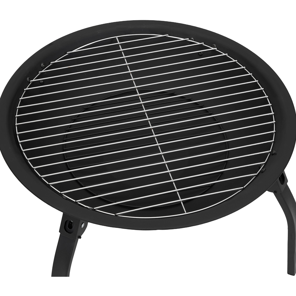 21inch Outdoor Wood Burning Fire Pit with Mesh Screen and Grill Grate Image 3