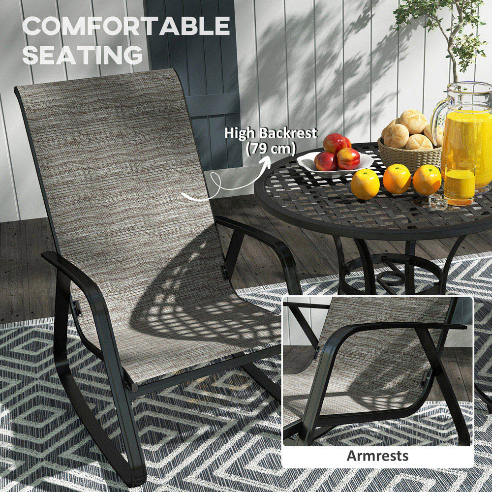 Outsunny Light Brown High Back Garden Rocking Chair Image 5