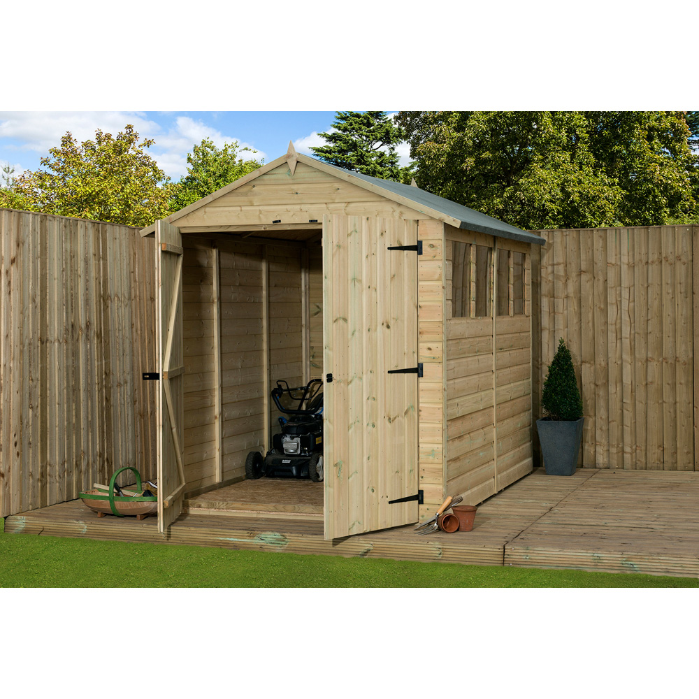 Empire Sheds 9800 6 x 10ft Double Door Tongue and Groove Apex Garden Shed Image 2