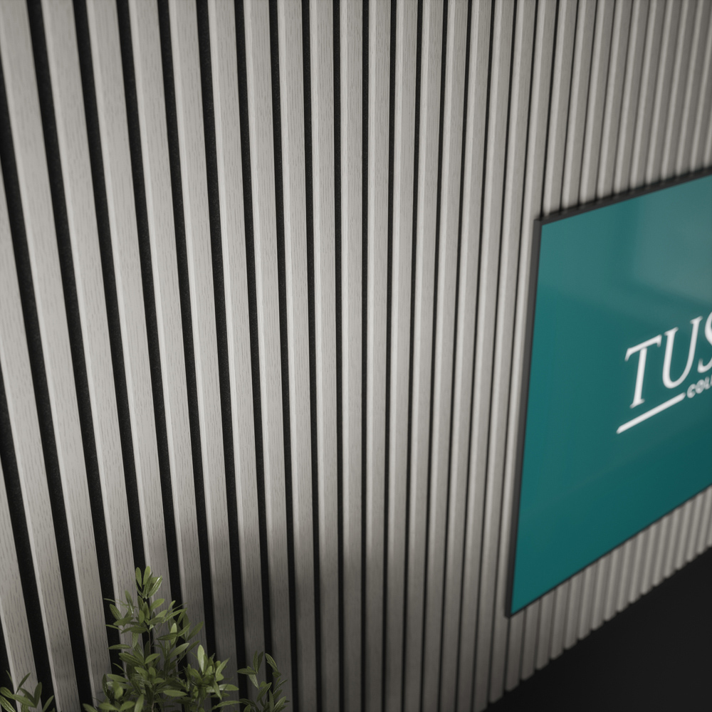 Tuscan Misty Grey PVC Wrapped Acoustic Wall Panel 240 x 60.8cm Image 5