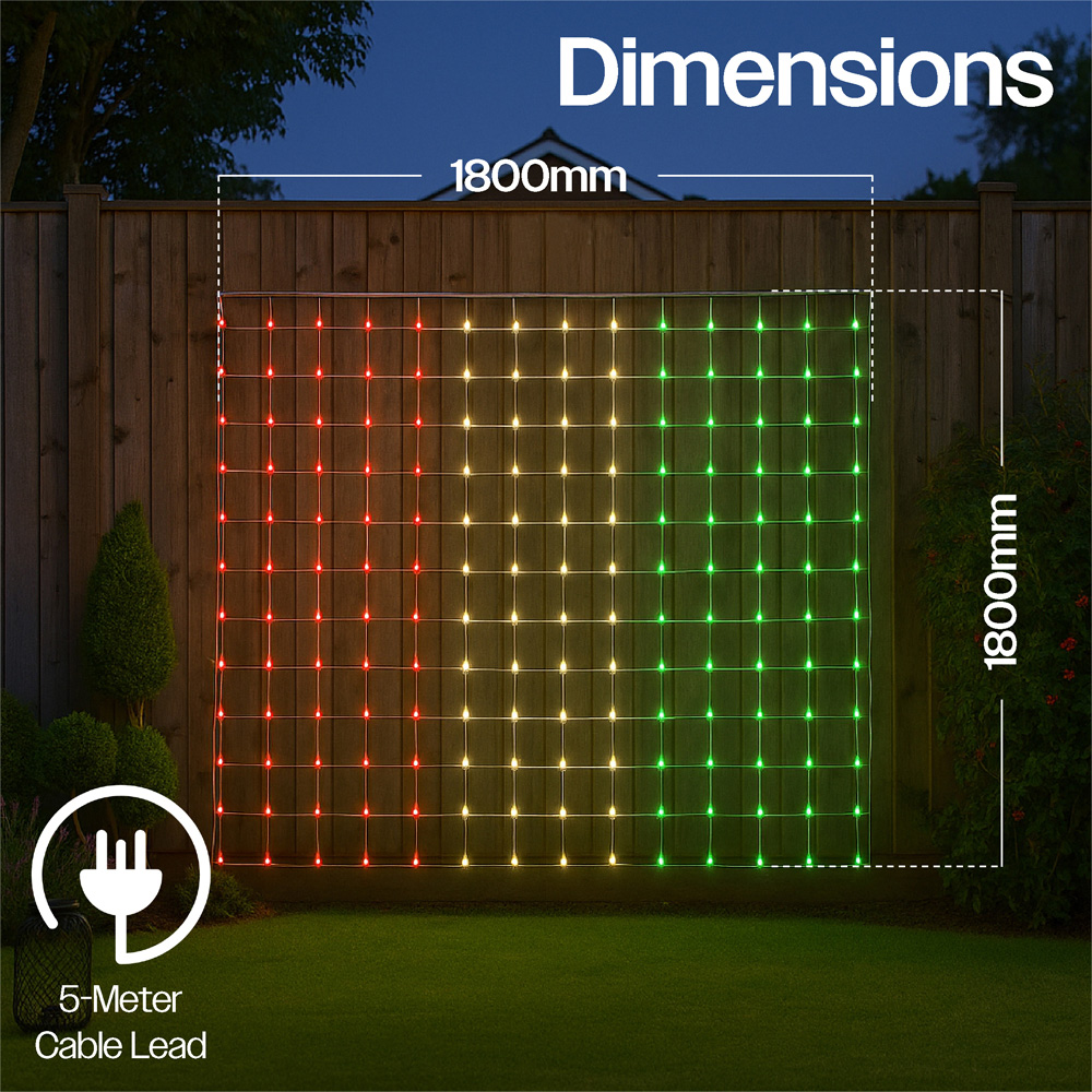 Xmas Haus RGB LED Smart Mesh Net Light 1.8 x 1.8m Image 8