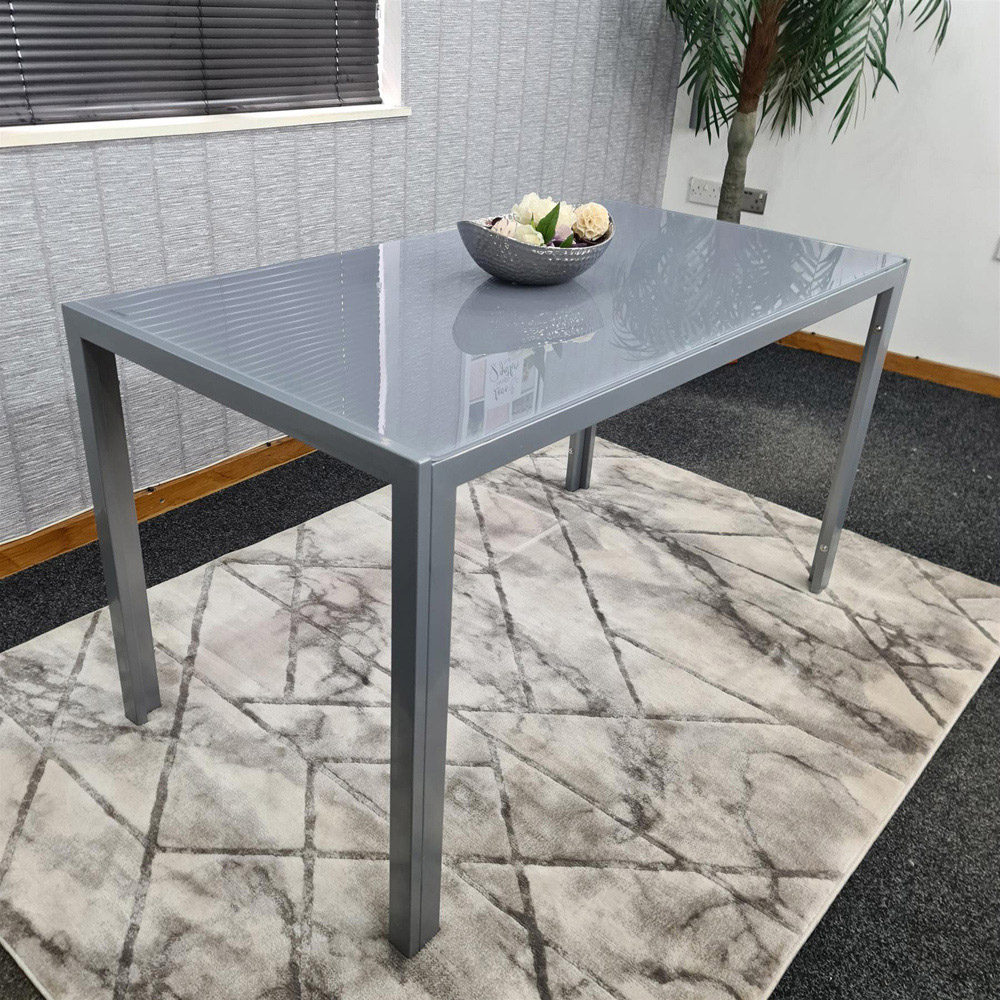 Kosy Koala 6 Seater Grey Glass Dining Table Image 3