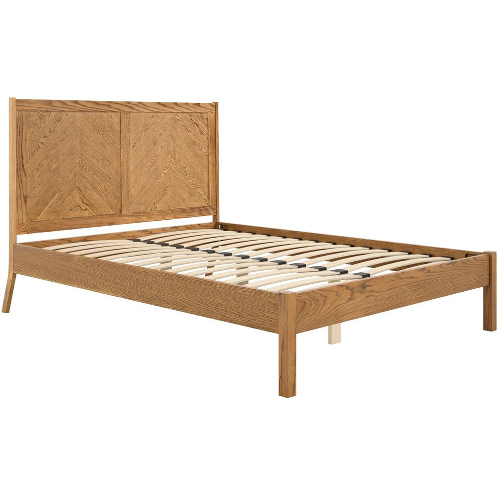 LPD Home Palms Smoked Double Bed with Chevron Headboard Image 2