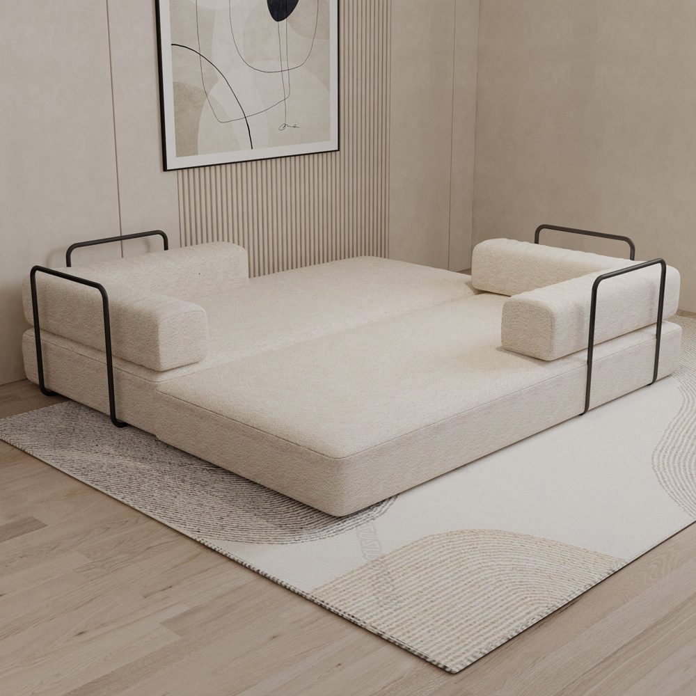 M N Furniture Smart 3 Seater Camel Sofa Bed Image 6