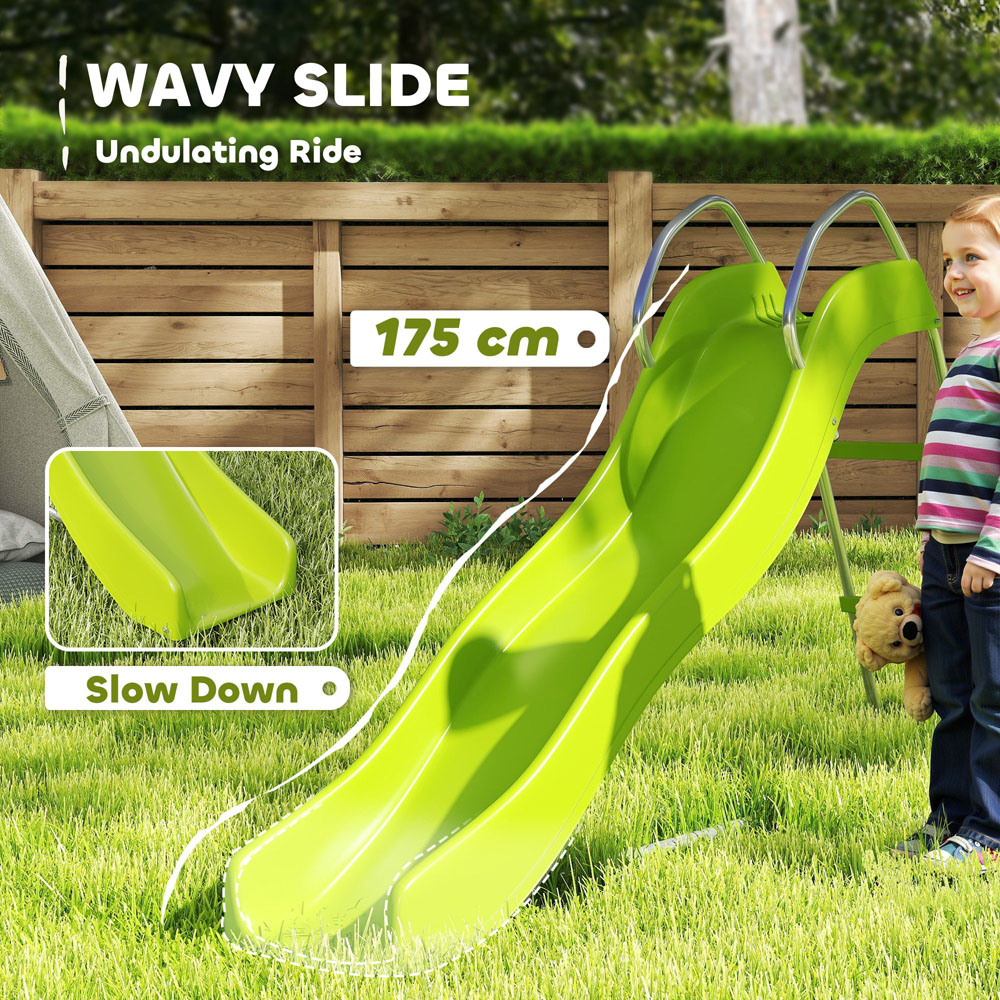 AIYAPLAY Kids Green Freestanding Slide Image 8