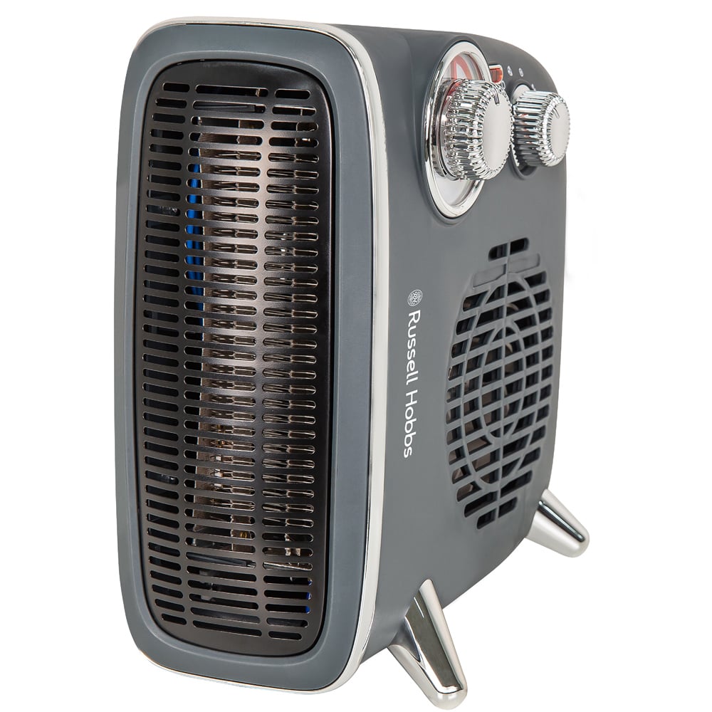 Russell Hobbs RHRETHFH1001G Retro Grey Fan Heater 1800W Image 1