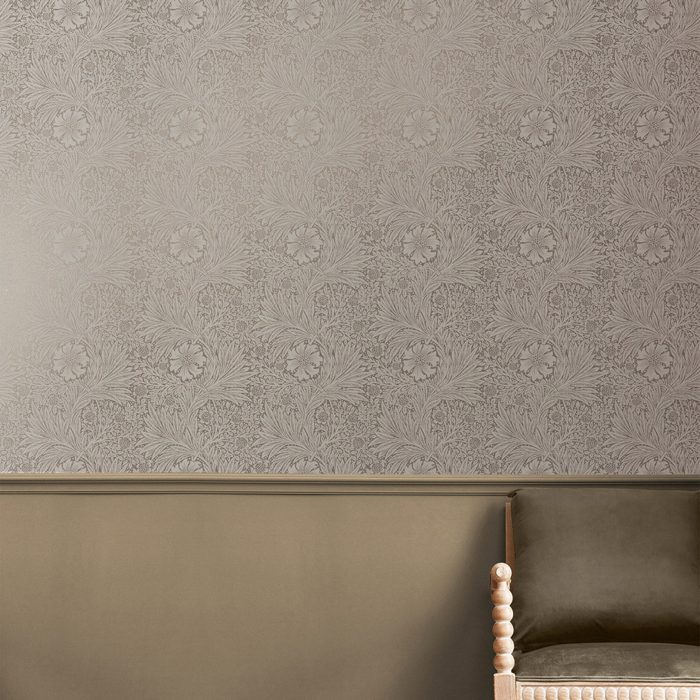 William Morris At Home Marigold Fibrous Neutral Wallpaper Image 3