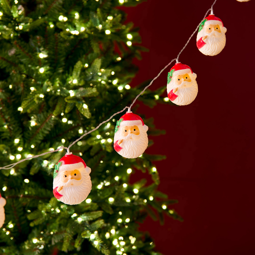 10 LED Retro Santa Head String Light Image 2