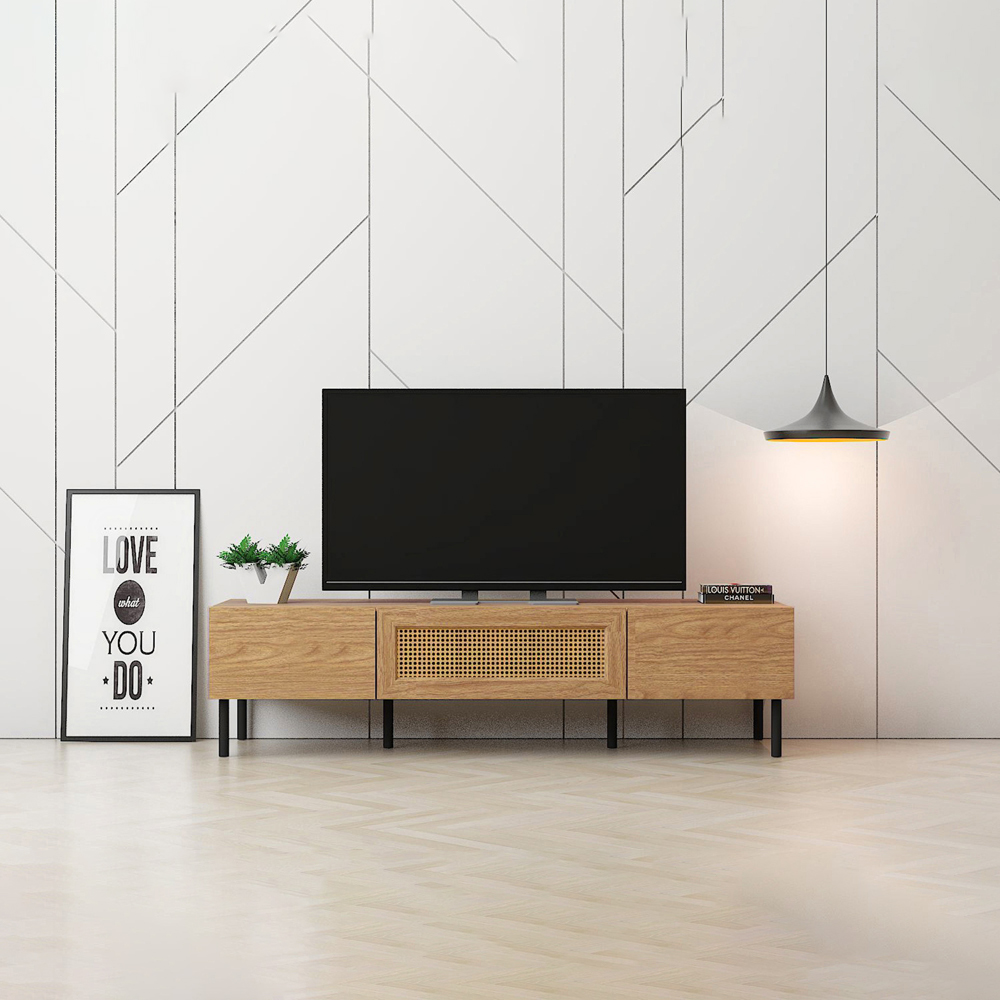 Kudl LV51 2 Door Mid Oak TV Unit Image 3