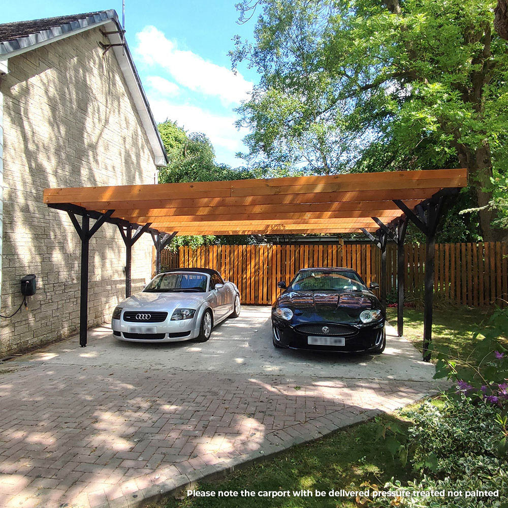 Cerland Jean Double Wooden Carport 19.6 x 16.4ft Image 5