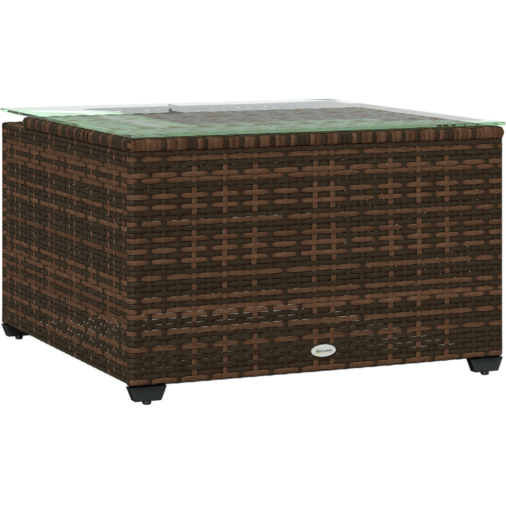 Outsunny Brown Rattan Outdoor Coffee Table Image 2