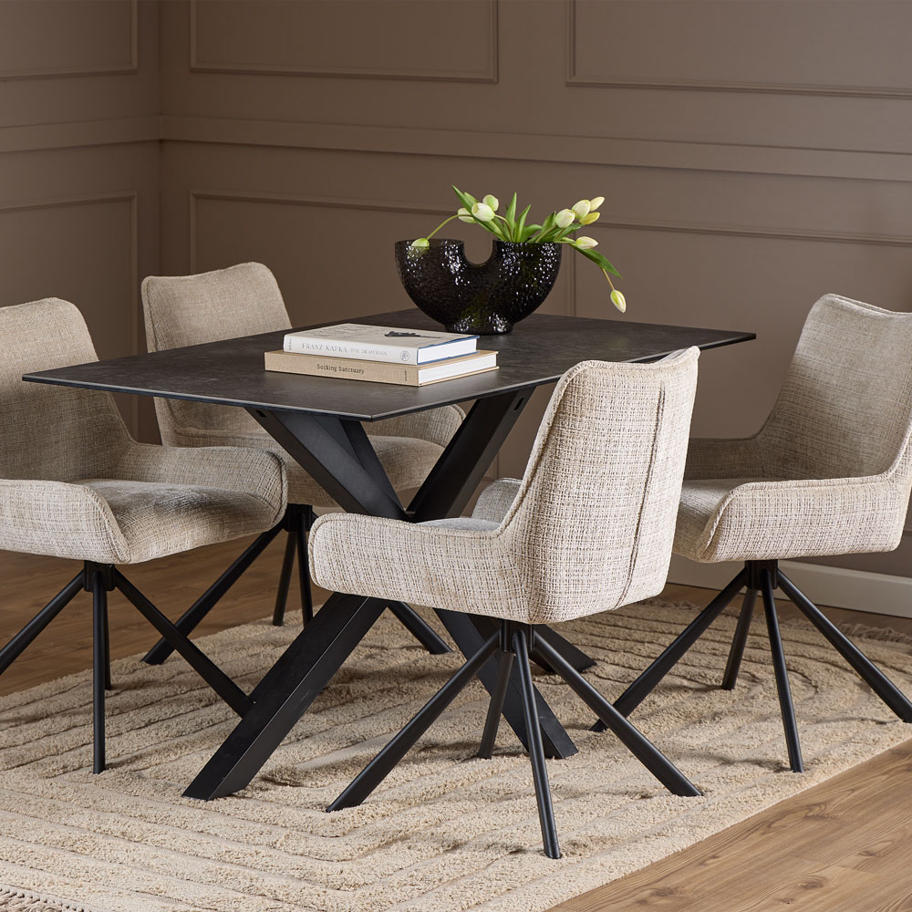 Florence Heaven 4 Seater Ceramic Top Dining Table Black Image 7