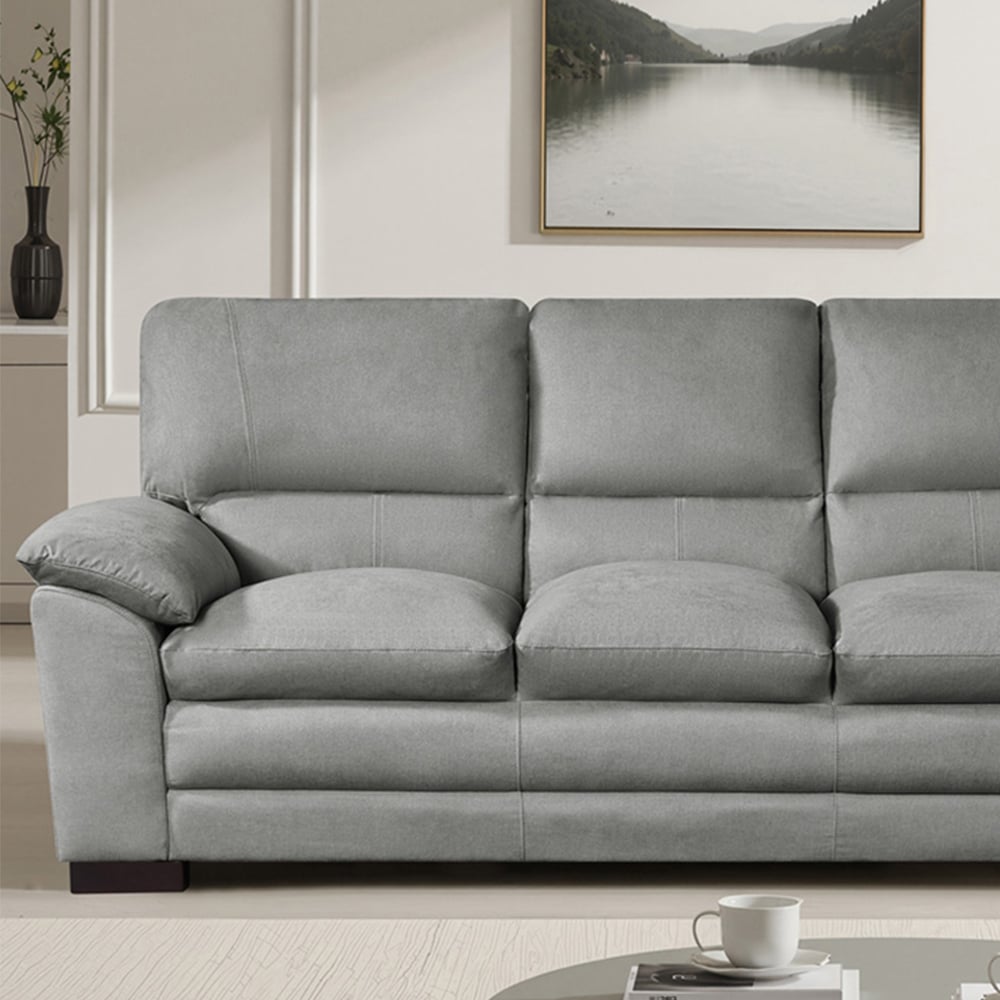 Artemis Home Ramona 3 Seater Grey Fabric Sofa Image 2