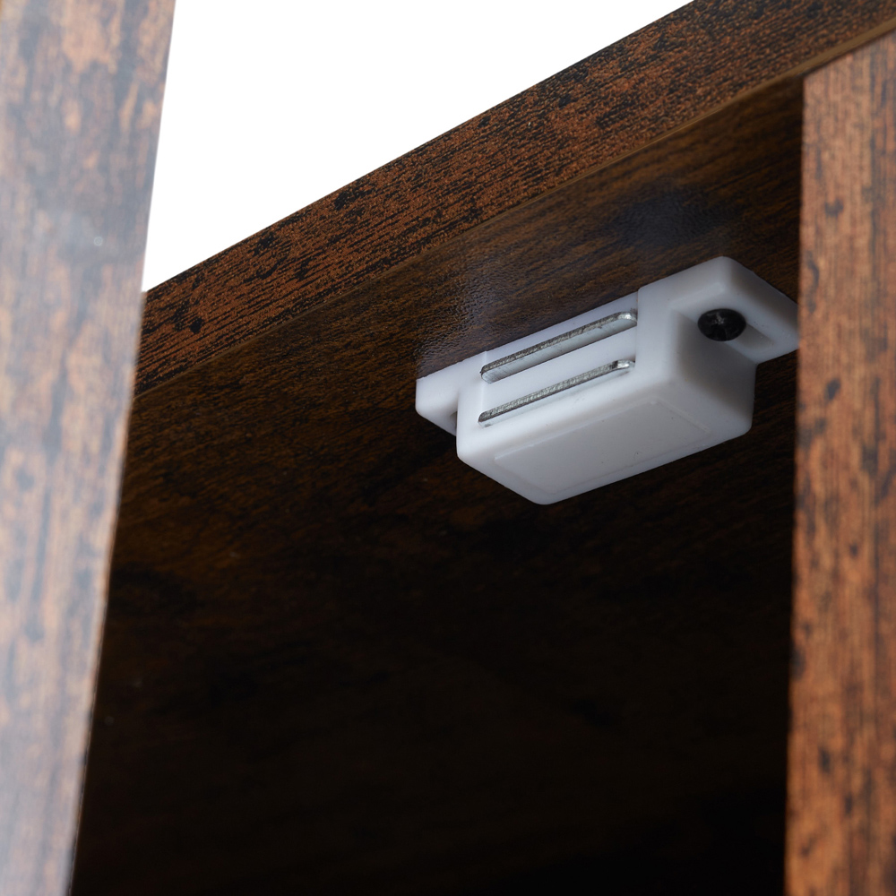 tectake Kidderminster Dark Wood Bedside Table Image 7