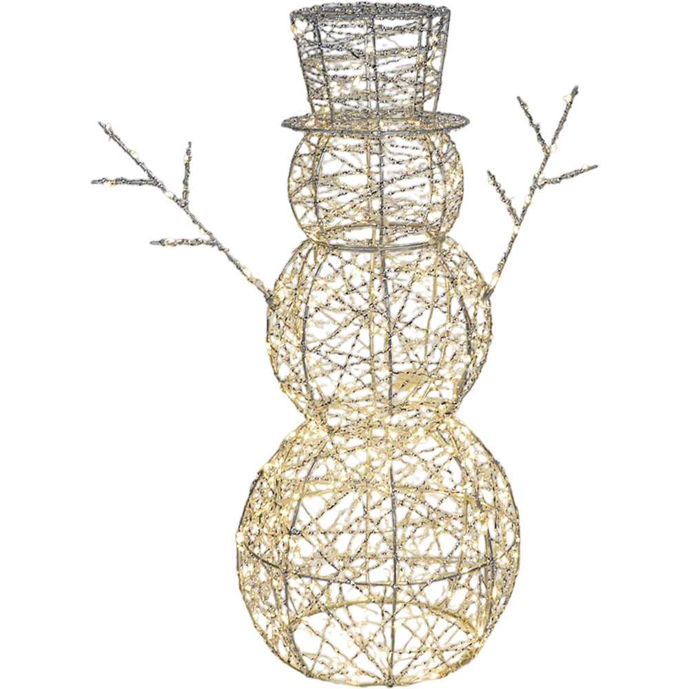 Xmas Haus Silver 330 Warm White LED Snowman 2ft Image 2