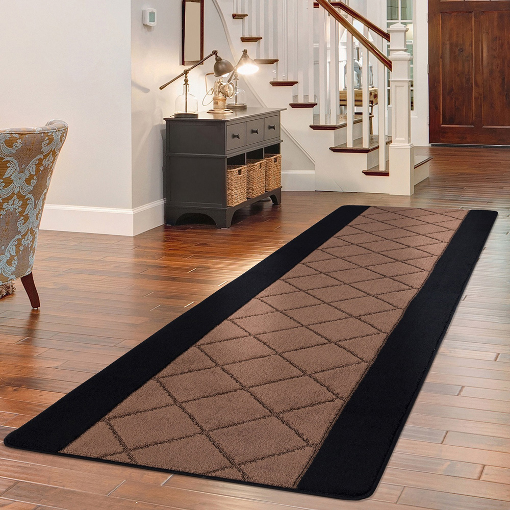 Smart Living Carmela Black and Brown Gel Back Non-Slip Mat 80 x 150cm Image 2