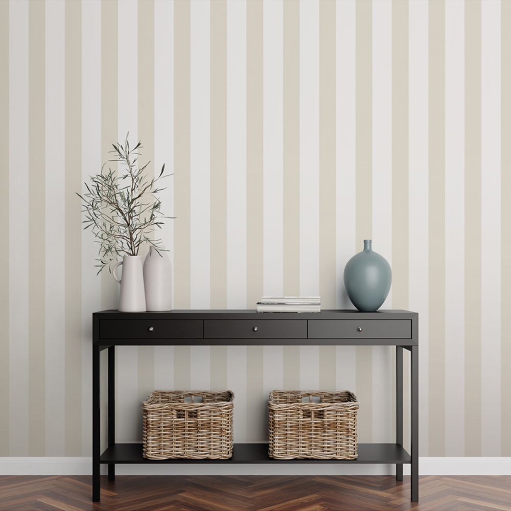 Galerie Style Sisters Stripe Beige Wallpaper Image 2