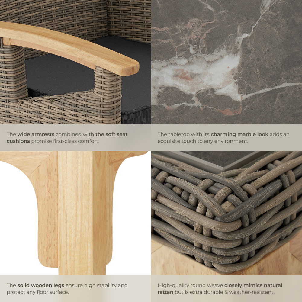 tectake Rosarno Foggia 8 Seater Garden Dining Table Nature Image 6