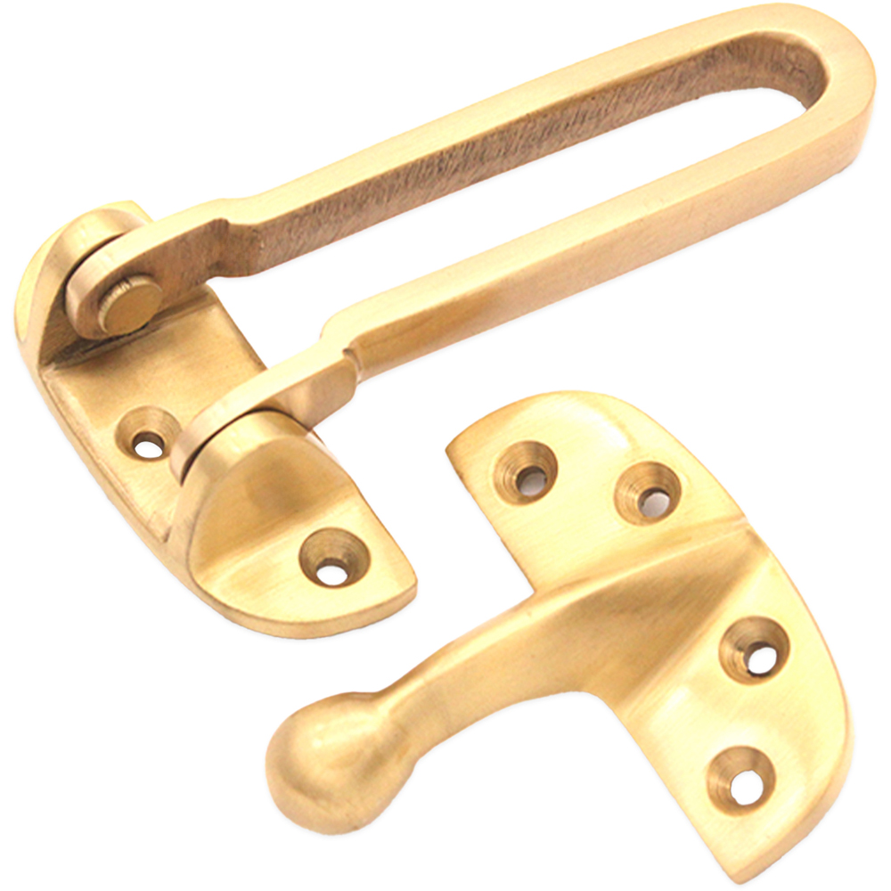 Spira Brass Satin Brass Door Guard Image 3