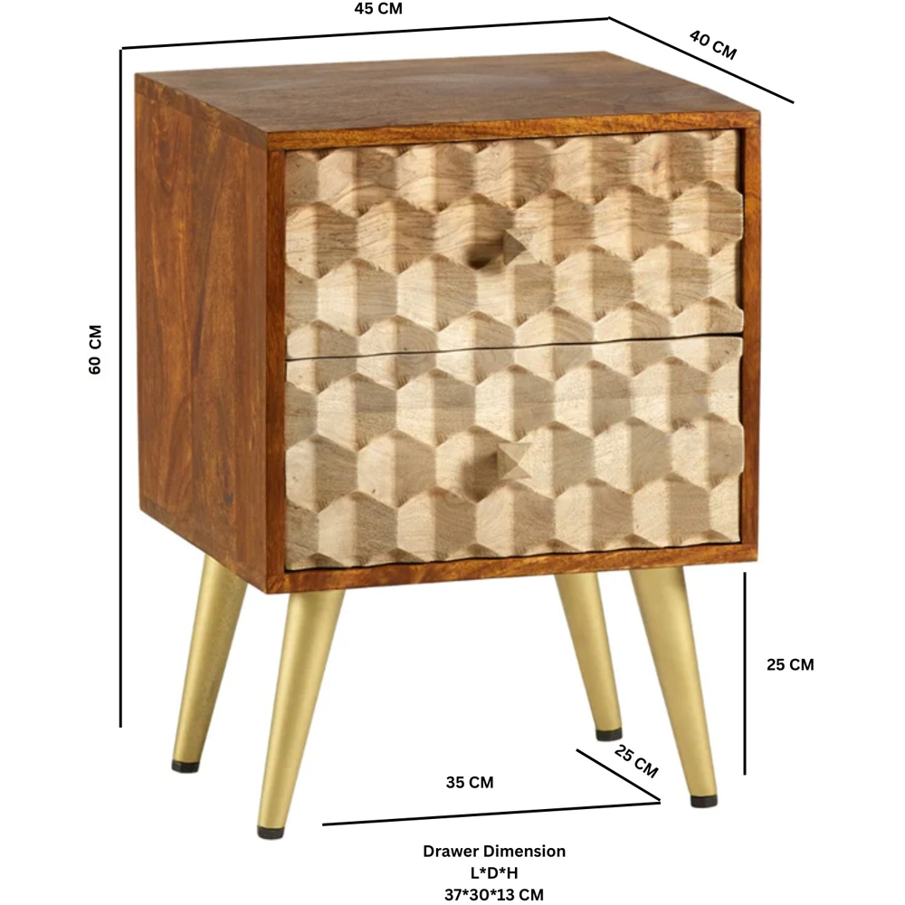 Brooklyn Cotati 2 Drawer Side Table Image 7