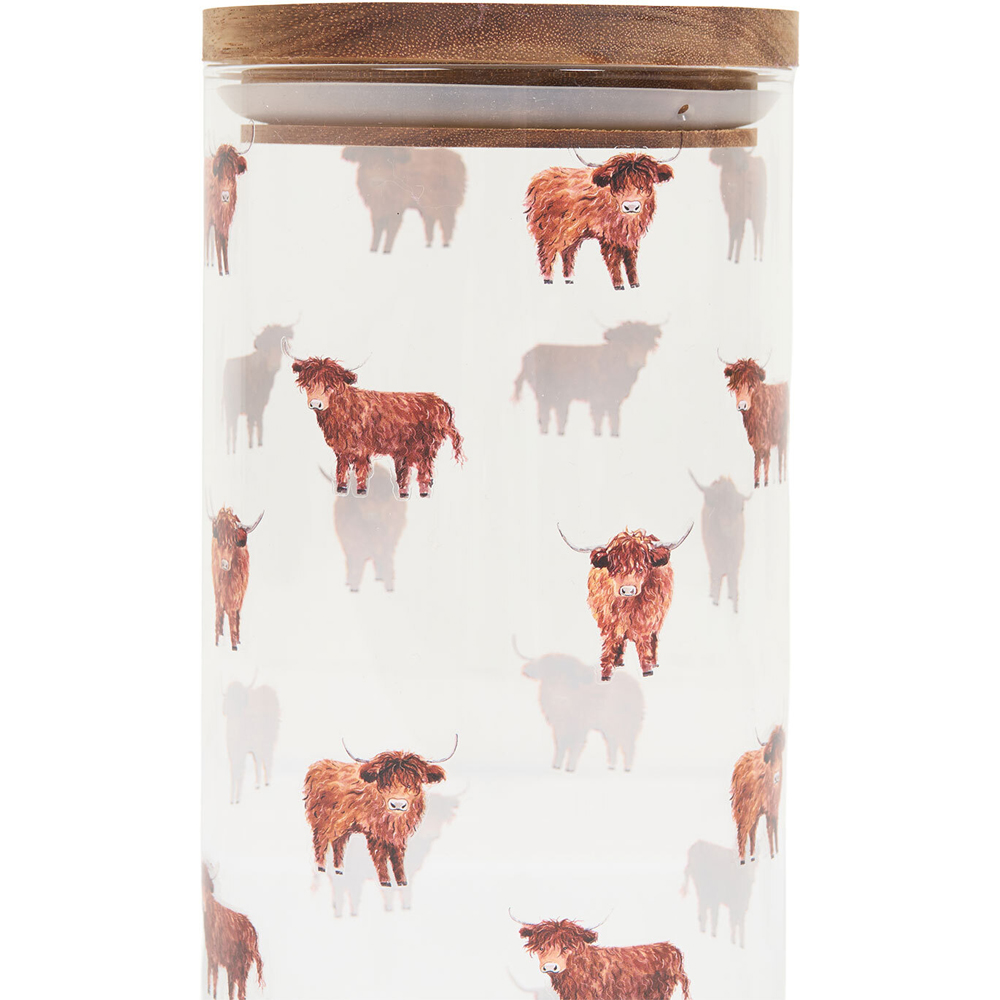 Highland Cow Glass Jar with Lid 1l Image 2